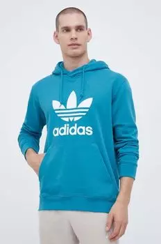 Хлопковая толстовка adidas Originals, бирюзовый