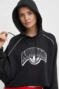 Хлопковая толстовка adidas Originals, черный