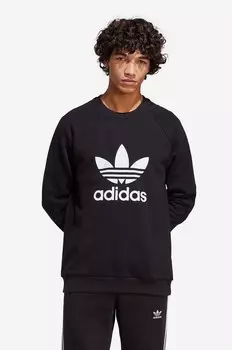 Хлопковая толстовка adidas Originals, черный