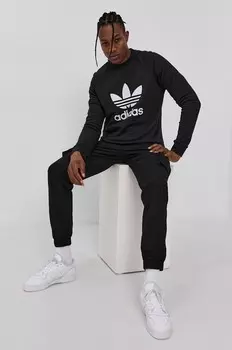 Хлопковая толстовка adidas Originals, черный