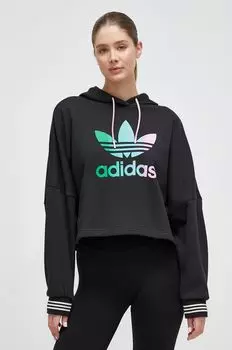 Хлопковая толстовка adidas Originals, черный