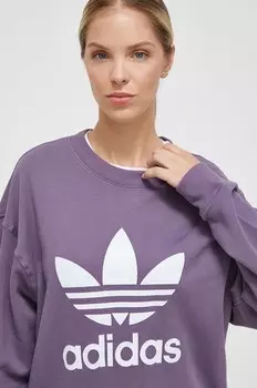 Хлопковая толстовка adidas Originals, фиолетовый