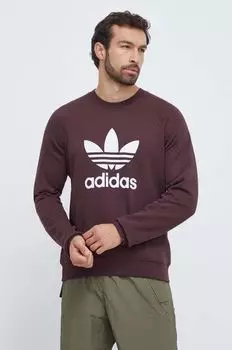 Хлопковая толстовка adidas Originals, коричневый