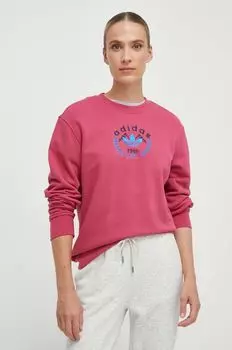 Хлопковая толстовка adidas Originals, розовый