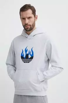 Хлопковая толстовка adidas Originals, серый