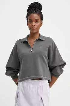 Хлопковая толстовка adidas Originals, серый