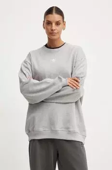 Хлопковая толстовка adidas Originals, серый