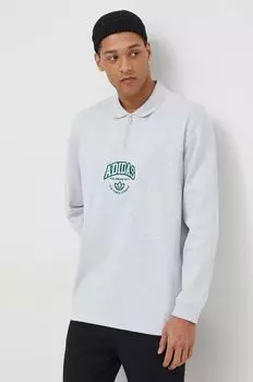 Хлопковая толстовка adidas Originals, серый