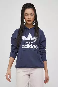Хлопковая толстовка adidas Originals, темно-синий