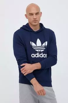 Хлопковая толстовка adidas Originals, темно-синий