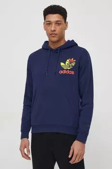 Хлопковая толстовка adidas Originals, темно-синий