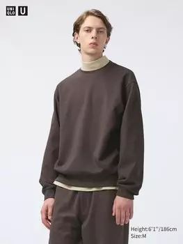 Хлопковая толстовка airism Uniqlo, коричневый
