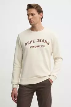 Хлопковая толстовка ALDRIDGE CREW Pepe Jeans, бежевый