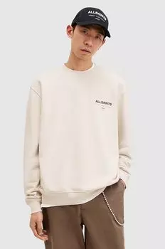 Хлопковая толстовка AllSaints, бежевый