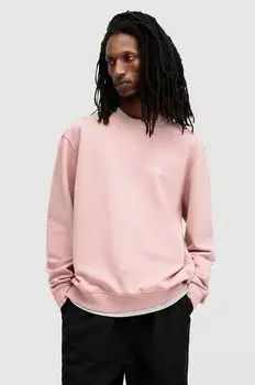 Хлопковая толстовка AllSaints, розовый