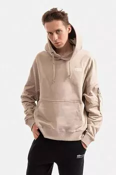 Хлопковая толстовка Alpha Industries, бежевый