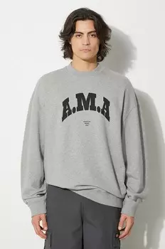 Хлопковая толстовка Ama Comfort Crewneck Marcelo Burlon, серый