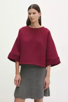 Хлопковая толстовка Answear Lab, гранатовый