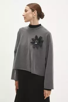 Хлопковая толстовка Answear Lab, серый