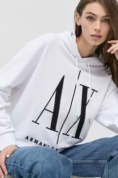 Хлопковая толстовка Armani Exchange, белый