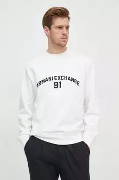 Хлопковая толстовка Armani Exchange, белый