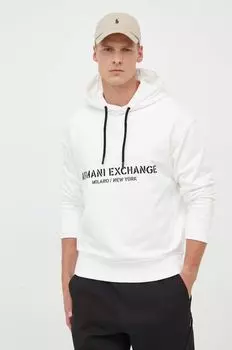 Хлопковая толстовка Armani Exchange, бежевый