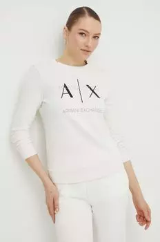 Хлопковая толстовка Armani Exchange, бежевый