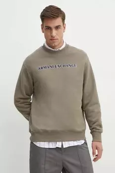 Хлопковая толстовка Armani Exchange, бежевый