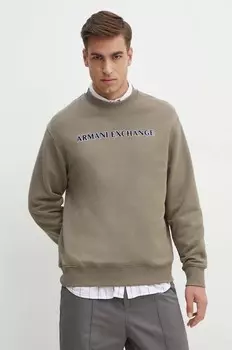 Хлопковая толстовка Armani Exchange, бежевый