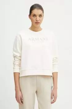 Хлопковая толстовка Armani Exchange, бежевый