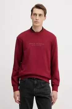 Хлопковая толстовка Armani Exchange, бордовый