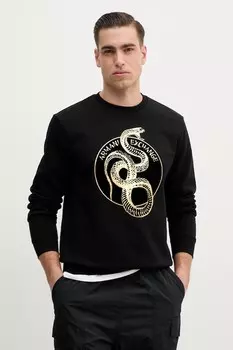 Хлопковая толстовка Armani Exchange, черный