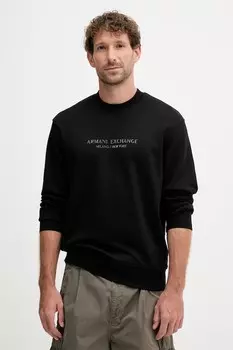 Хлопковая толстовка Armani Exchange, черный
