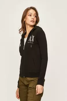 Хлопковая толстовка Armani Exchange, черный