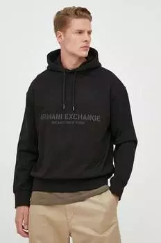 Хлопковая толстовка Armani Exchange, черный