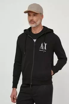 Хлопковая толстовка Armani Exchange, черный