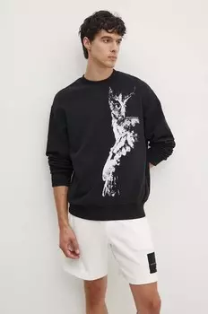 Хлопковая толстовка Armani Exchange, черный