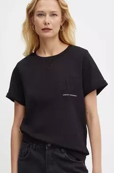 Хлопковая толстовка Armani Exchange, черный