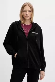 Хлопковая толстовка Armani Exchange, черный