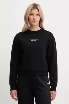 Хлопковая толстовка Armani Exchange, черный