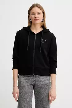 Хлопковая толстовка Armani Exchange, черный