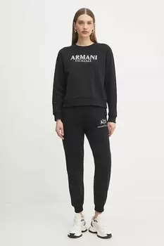 Хлопковая толстовка Armani Exchange, черный