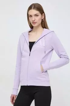 Хлопковая толстовка Armani Exchange, фиолетовый