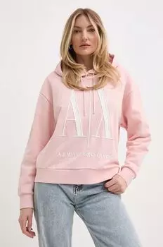 Хлопковая толстовка Armani Exchange, розовый