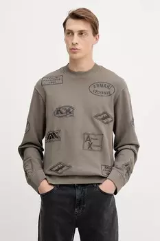 Хлопковая толстовка Armani Exchange, серый