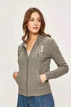 Хлопковая толстовка Armani Exchange, серый