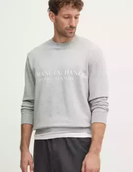 Хлопковая толстовка Armani Exchange, серый