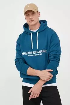 Хлопковая толстовка Armani Exchange, синий