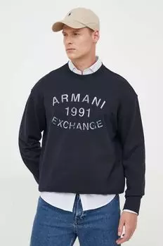 Хлопковая толстовка Armani Exchange, темно-синий