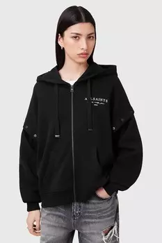 Хлопковая толстовка AROMA Allsaints, черный